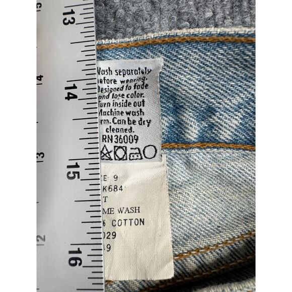 Vtg Calvin Klein High Waist Denim Shorts Y2K CK Jeans USA Made Enzyme Wash sz 9 - Picture 5 of 16